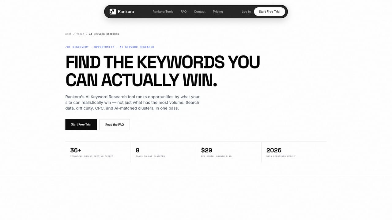 Rankora — Run keyword and competitor discovery