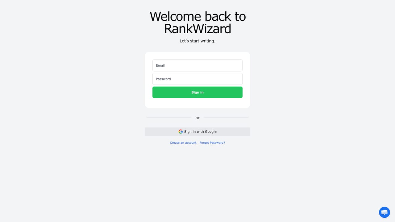 RankWizard — Sign in to manage credits and plans