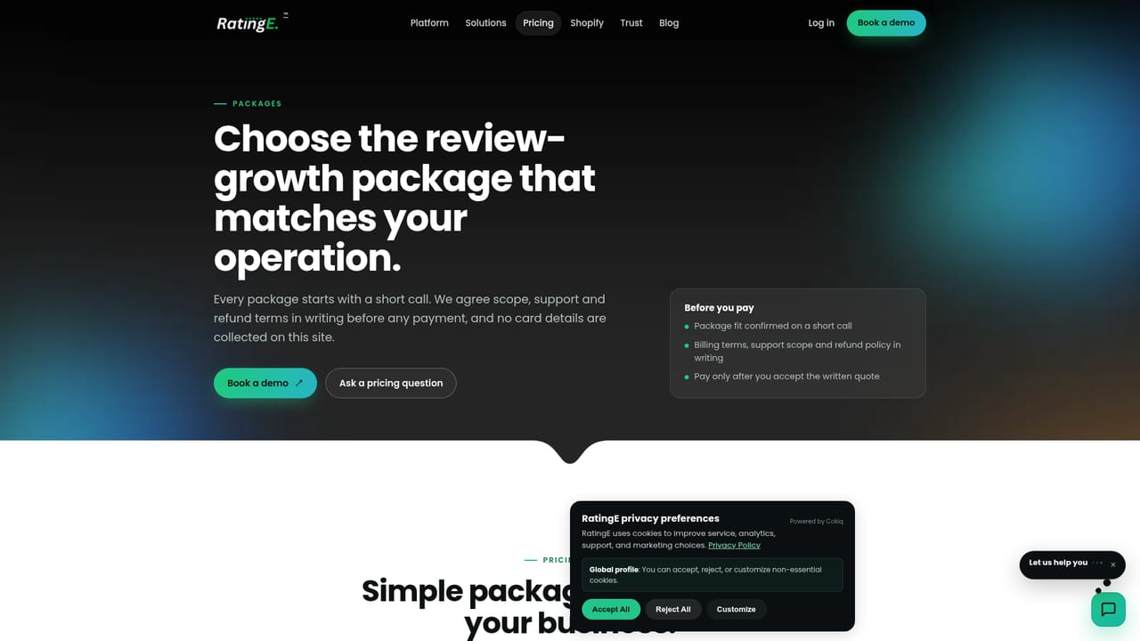 RatingE — Confirm the package and branches