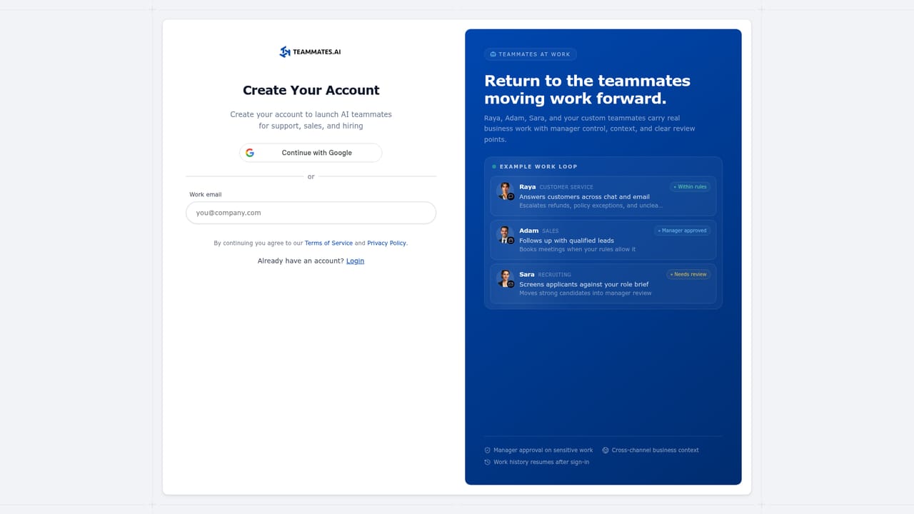 Raya by Teammates.AI — Create a free Teammates.ai account