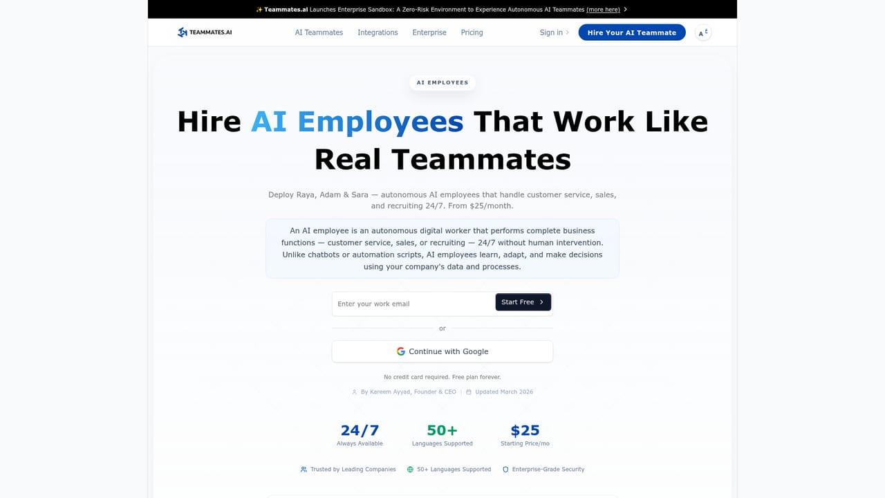 Raya by Teammates.AI — Review the AI teammate lineup