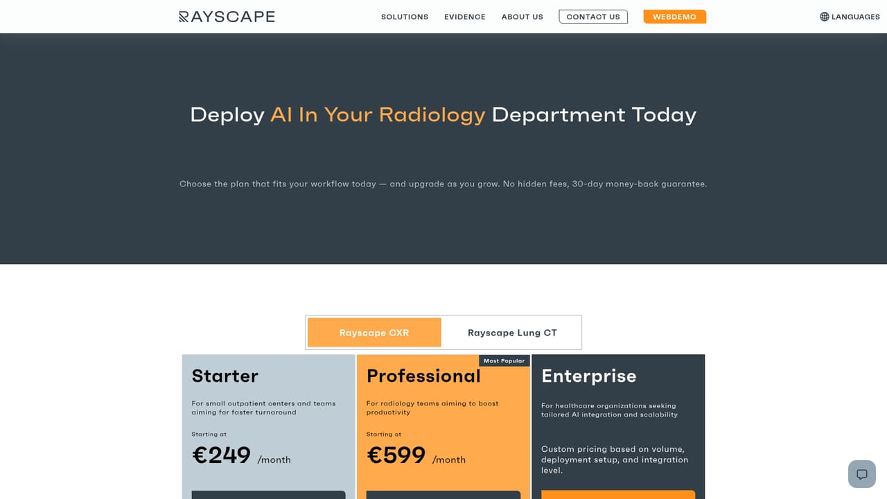 Rayscape — Check the pricing and plans page