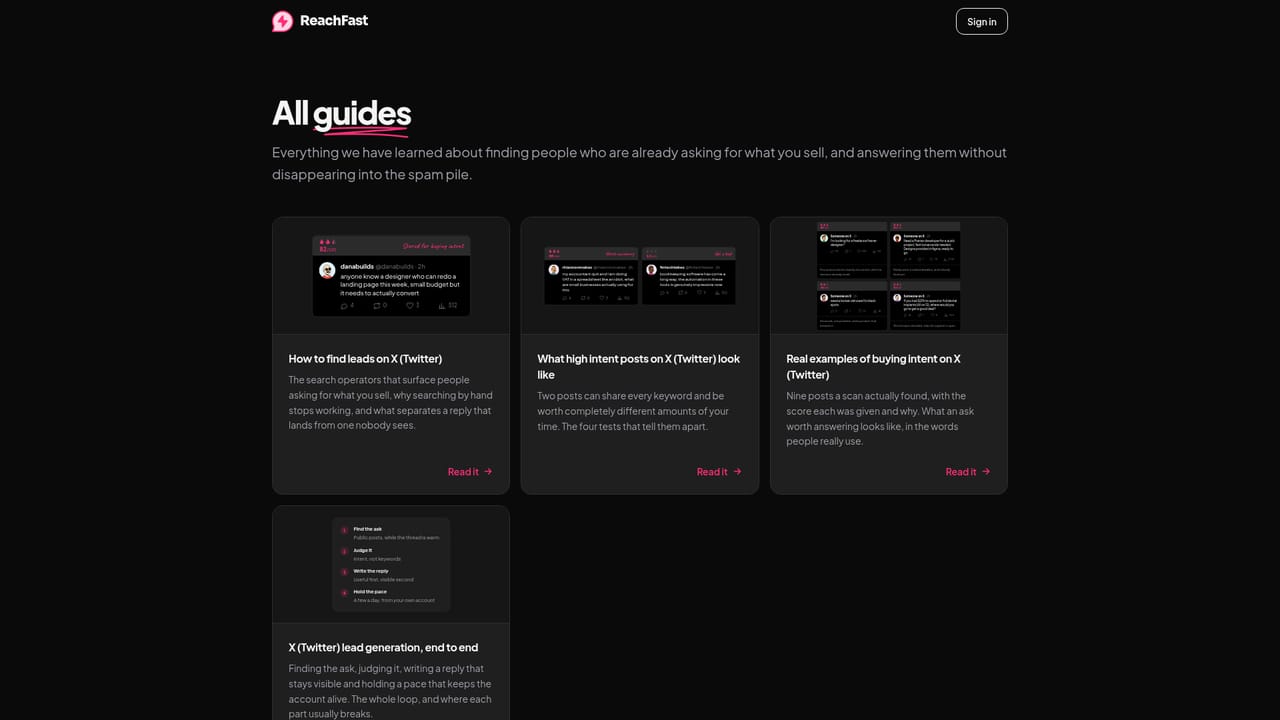 ReachFast — Read the guides for outreach technique
