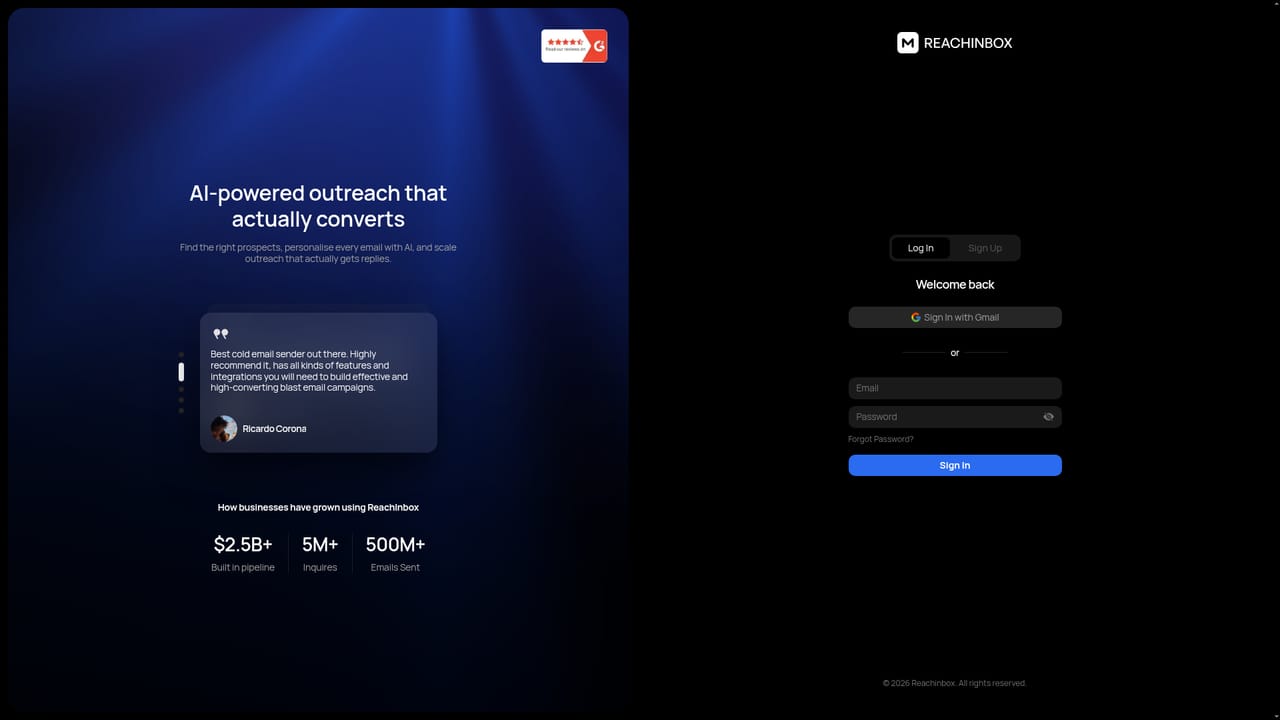 ReachInbox — Add a sending mailbox