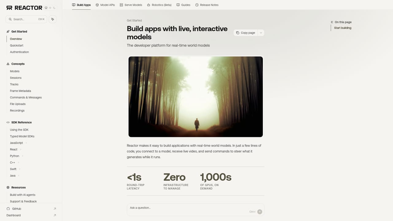 Reactor — Install the SDK and connect