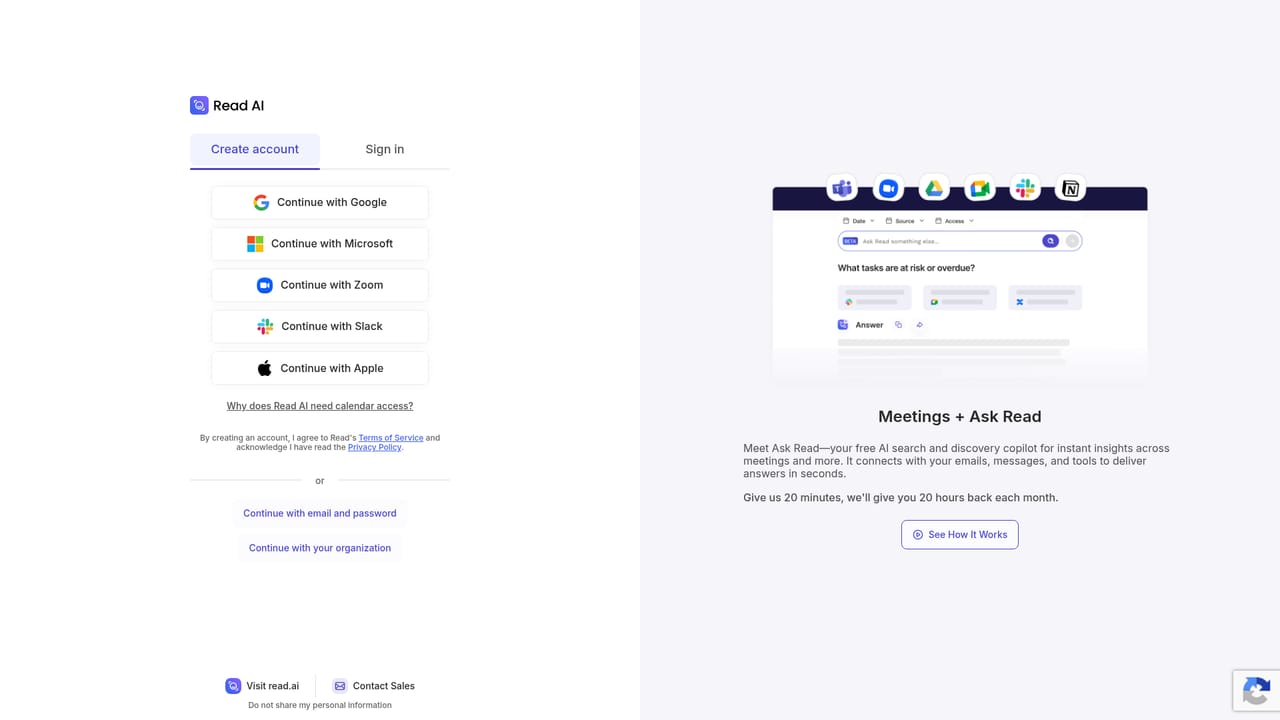 Read Highlights — Create a free account