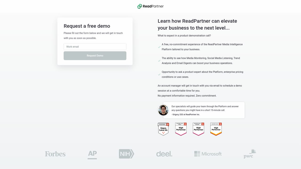 ReadPartner — Book a demo and scope your monitoring needs
