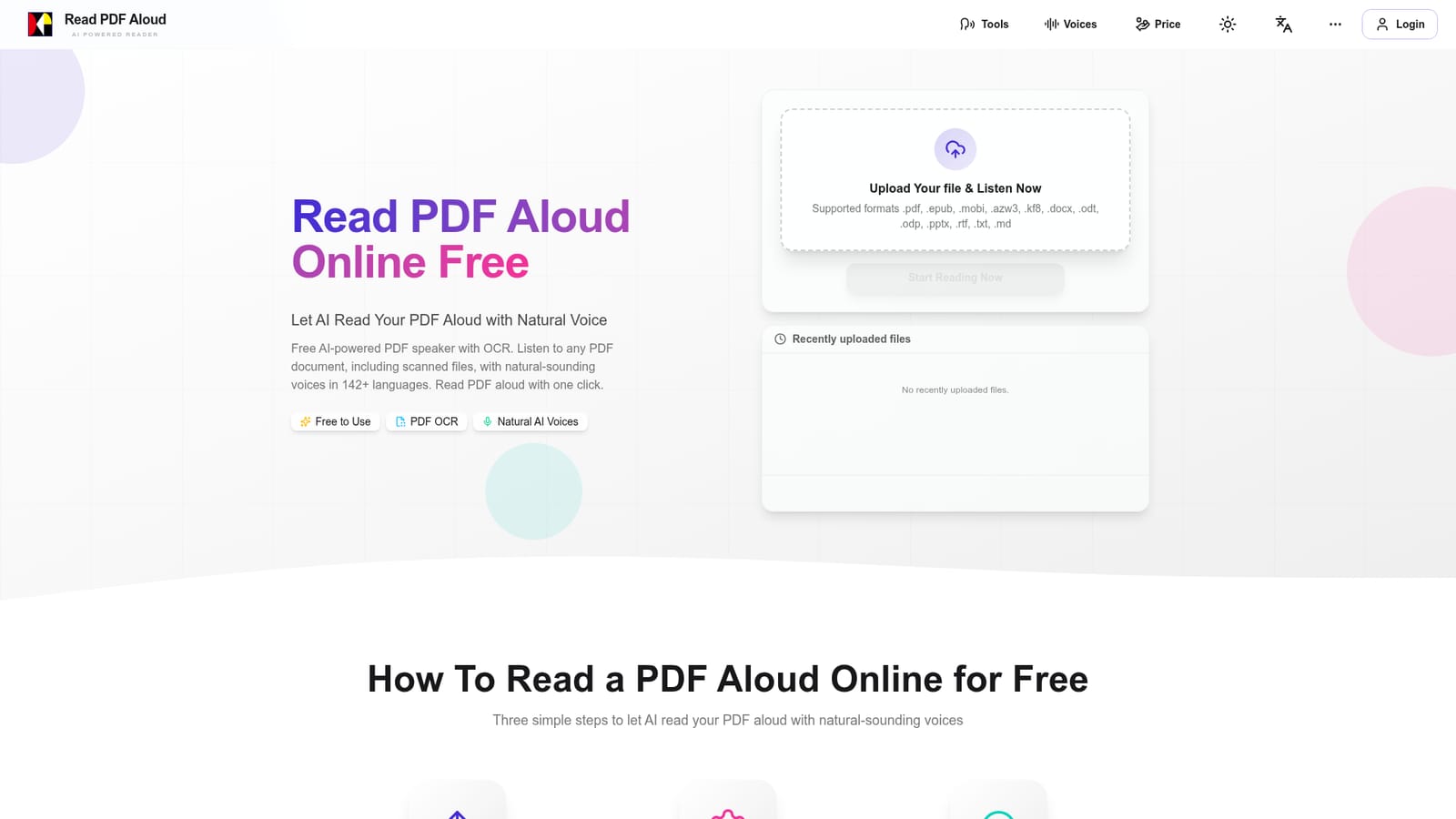ReadPDFAloud.com — Upload your document