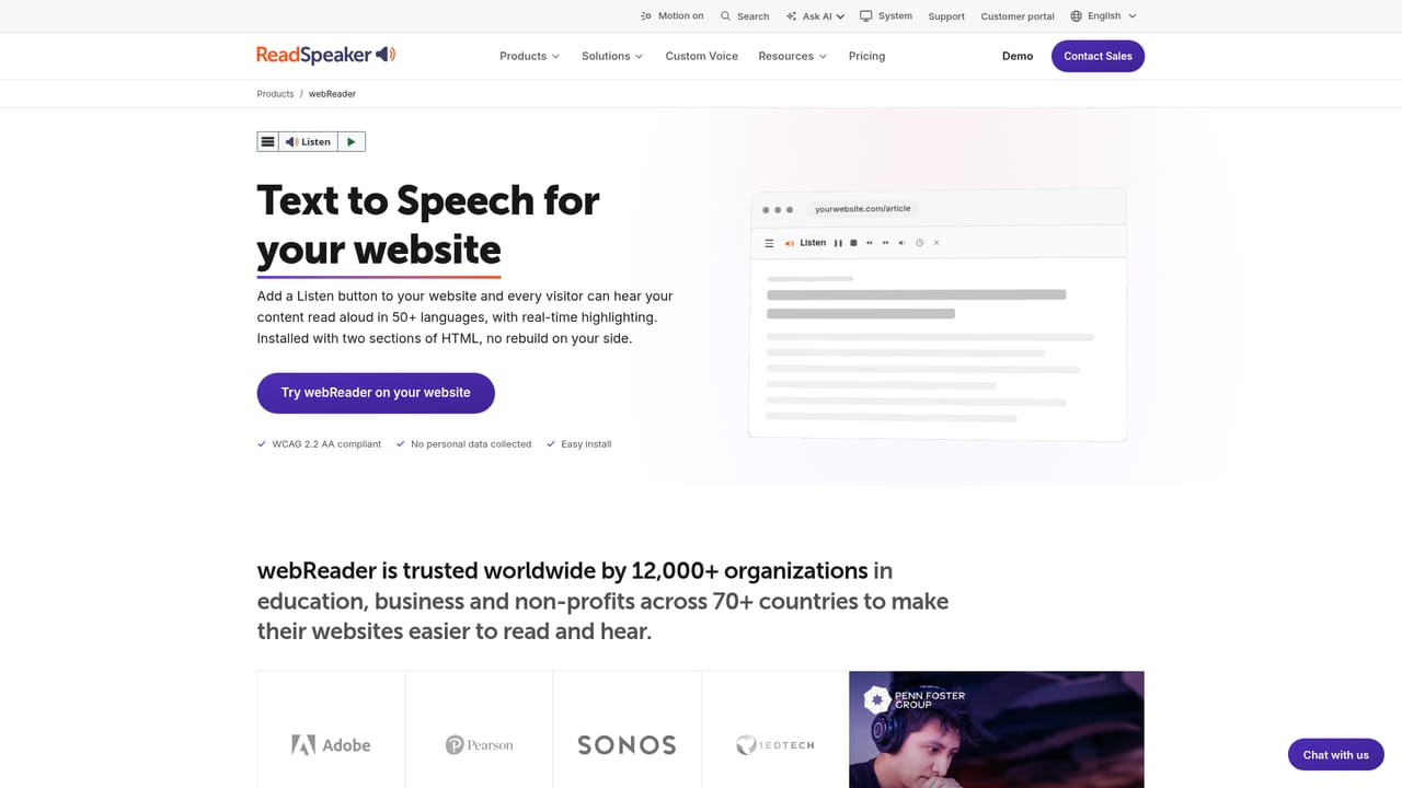 ReadSpeaker AI — Match a product to your use case