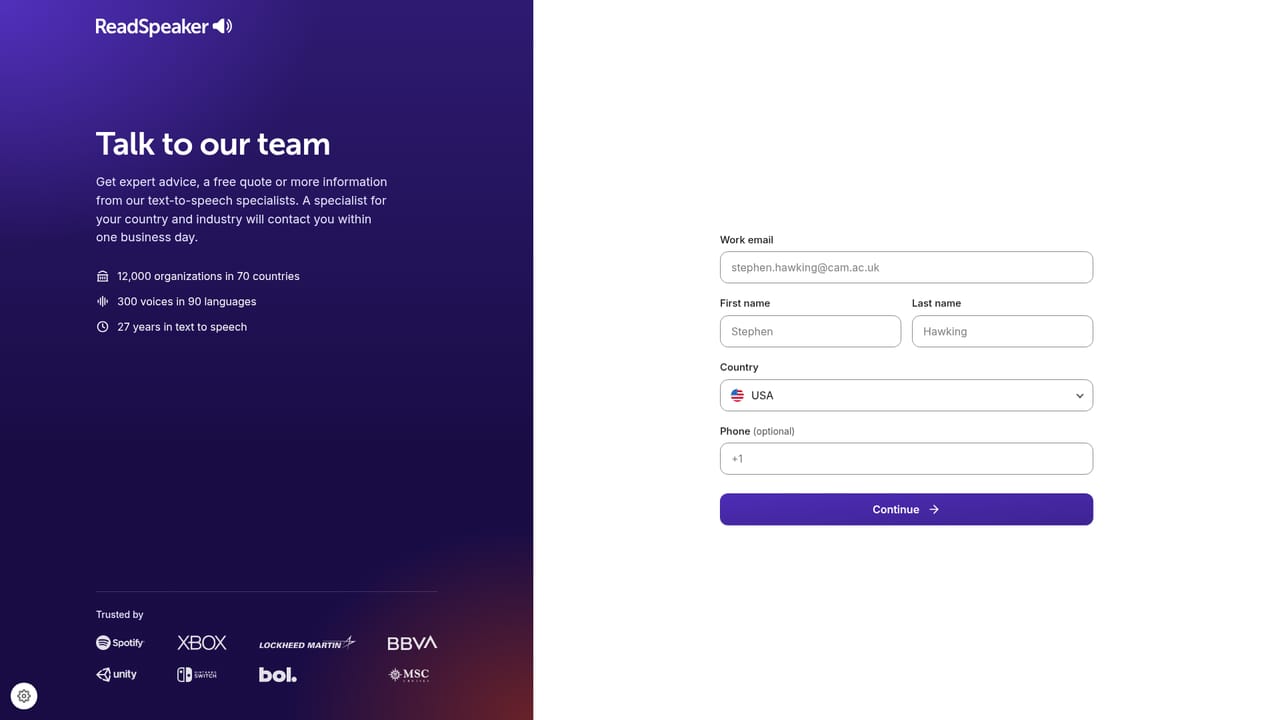 ReadSpeaker AI — Request a walkthrough on your content