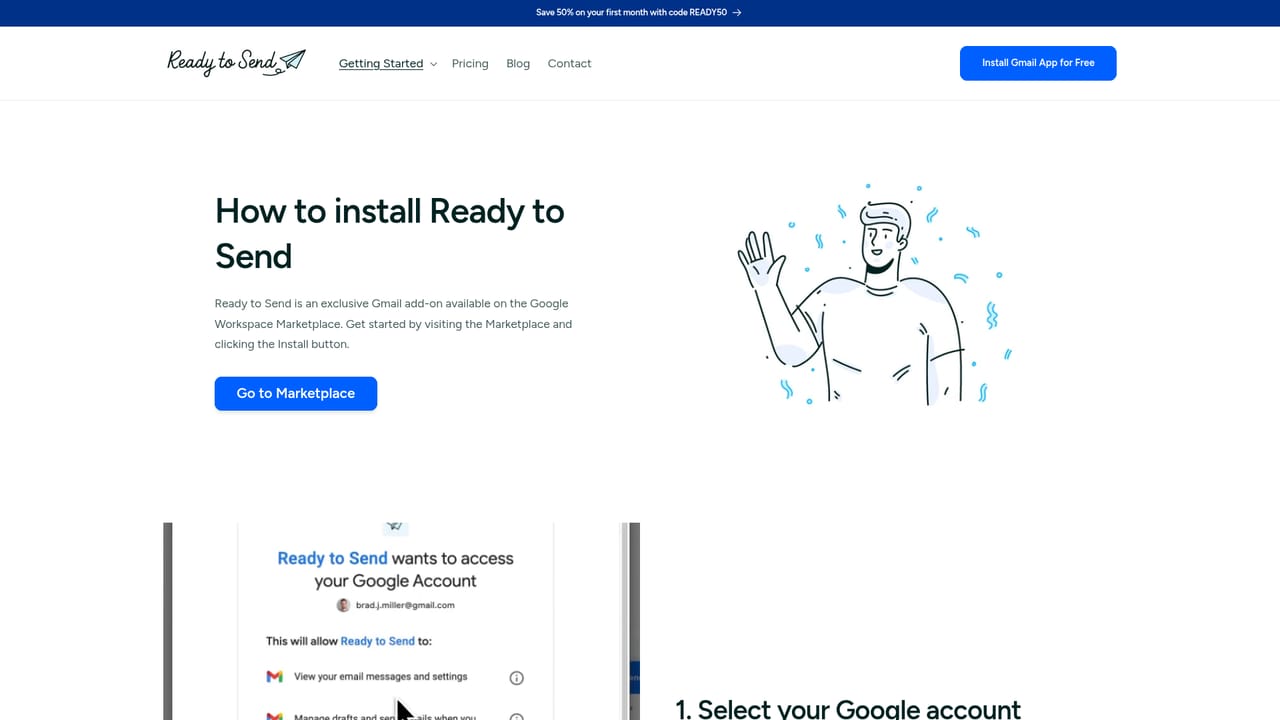 Ready to Send — Install the add-on from Google Workspace Marketplace