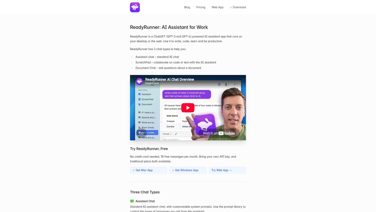 Readyrunner — Choose between a plan and your own API key