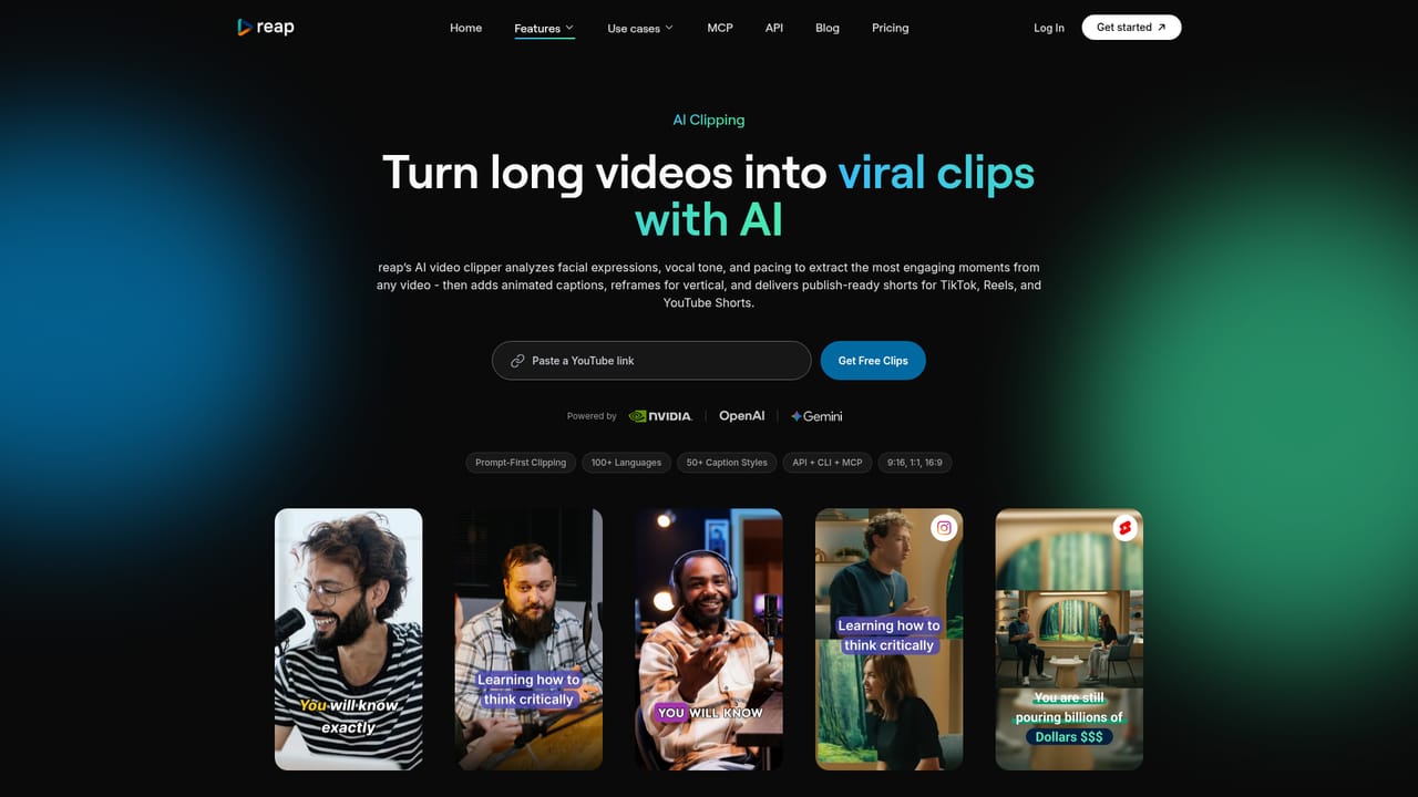 reap Ai — Generate clips by prompt