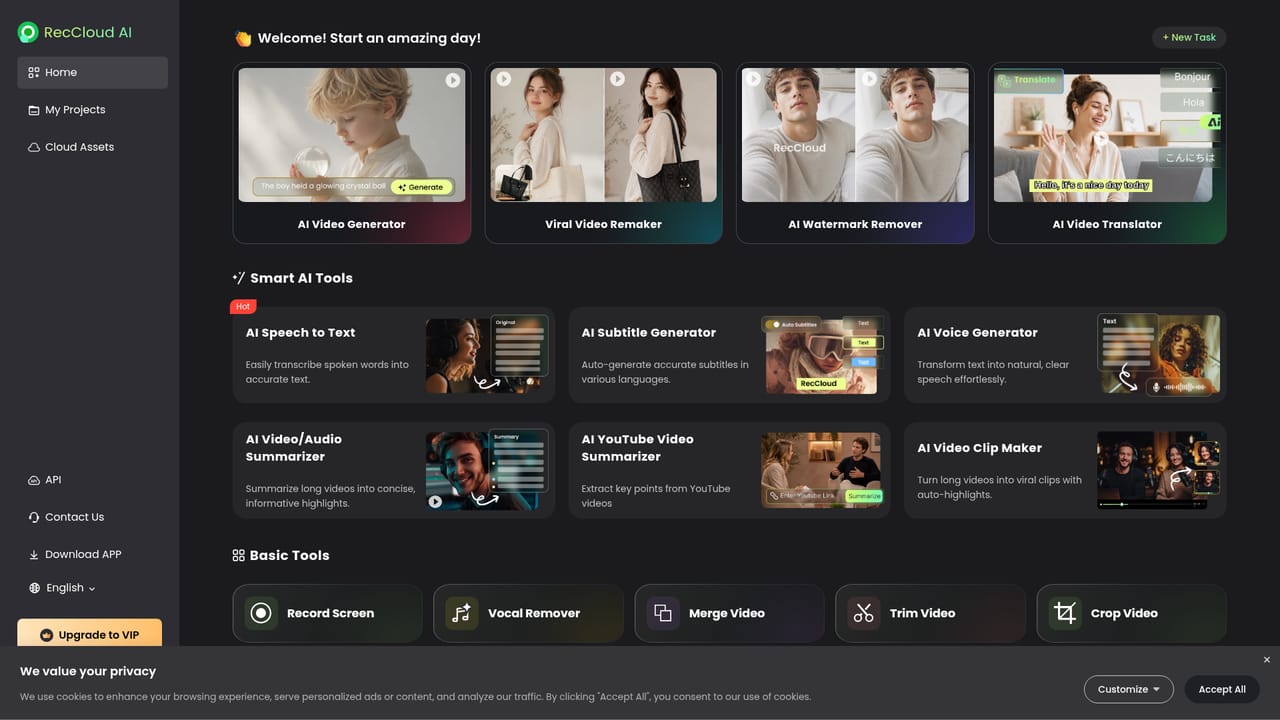 RecCloud — Create a free account