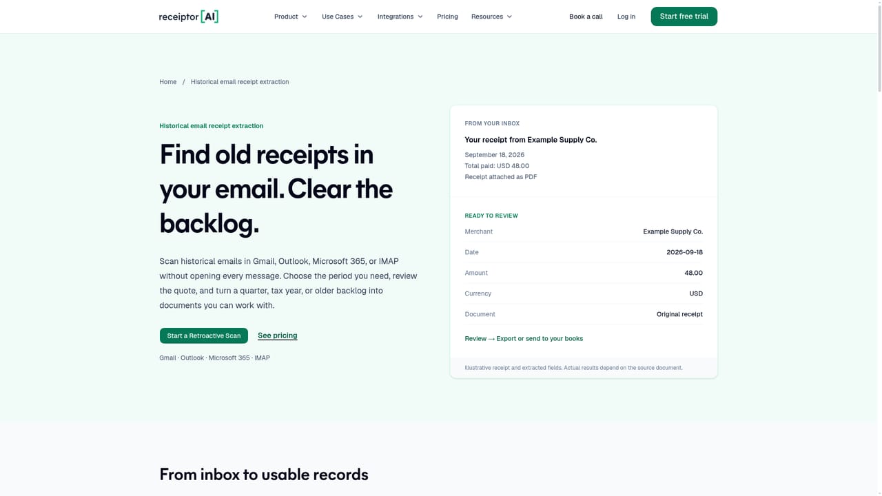 Receiptor — Recover earlier documents