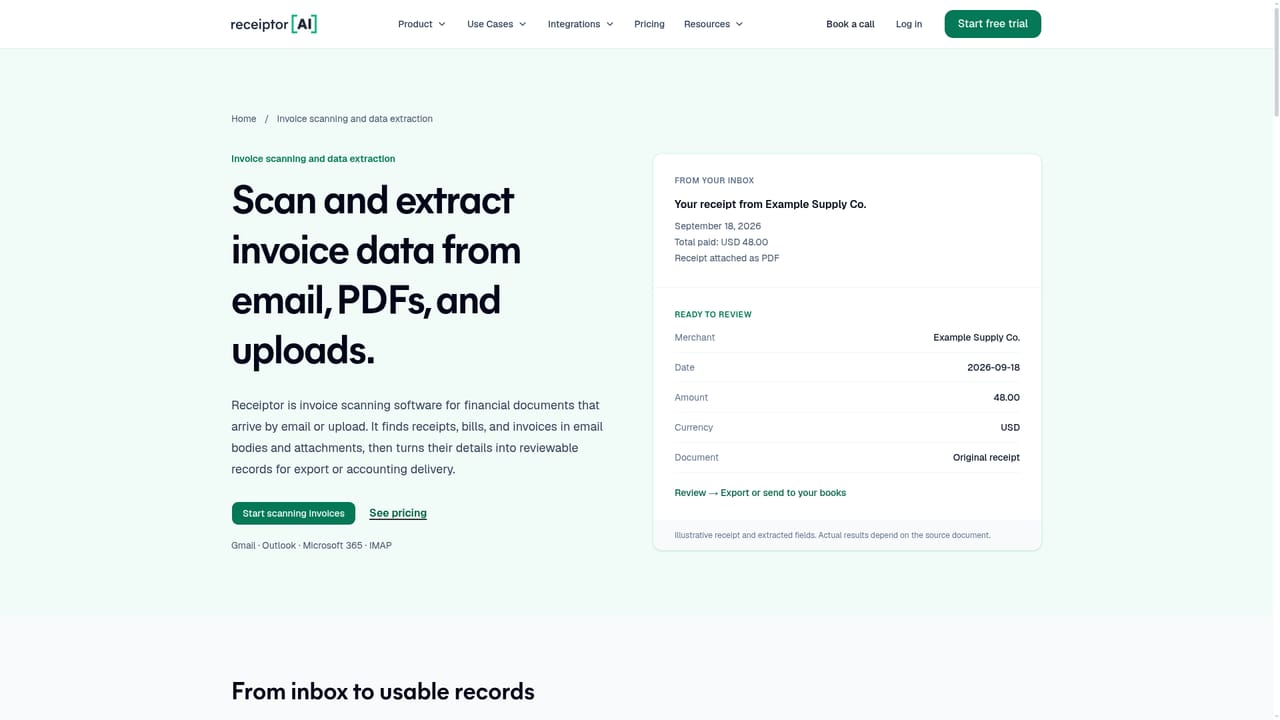 Receiptor — Review and save categorization decisions