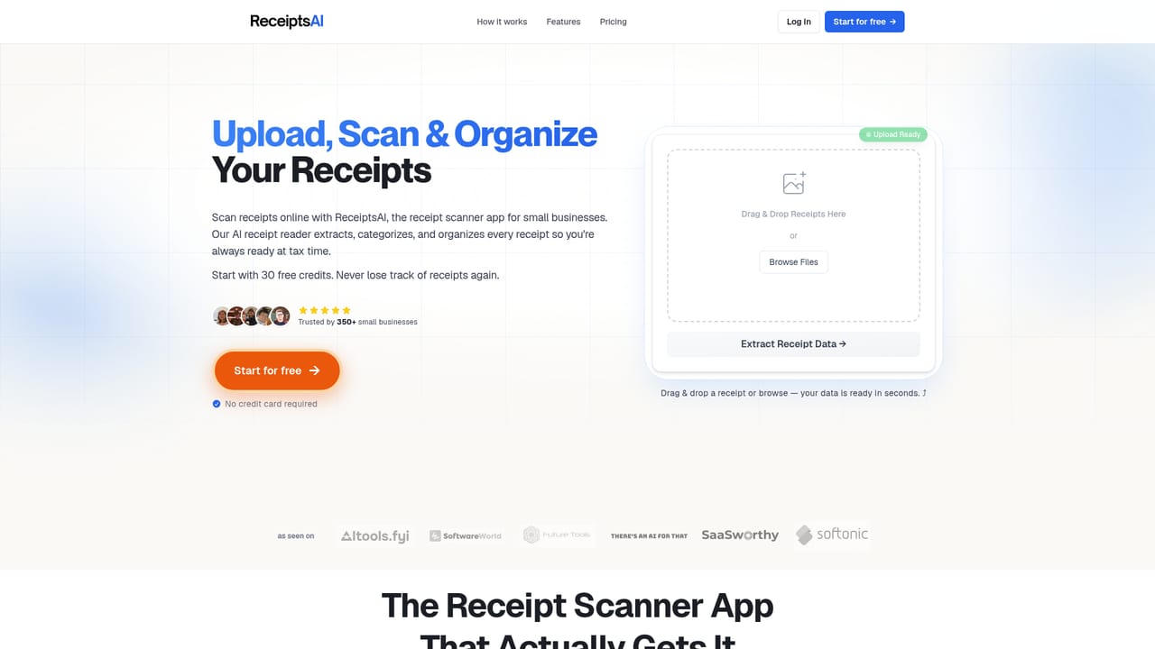 ReceiptsAI — Upload your first receipt