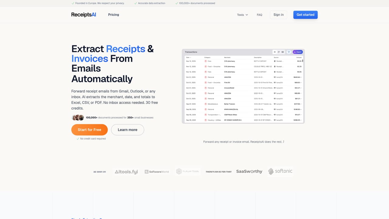 ReceiptsAI — Set up automatic forwarding