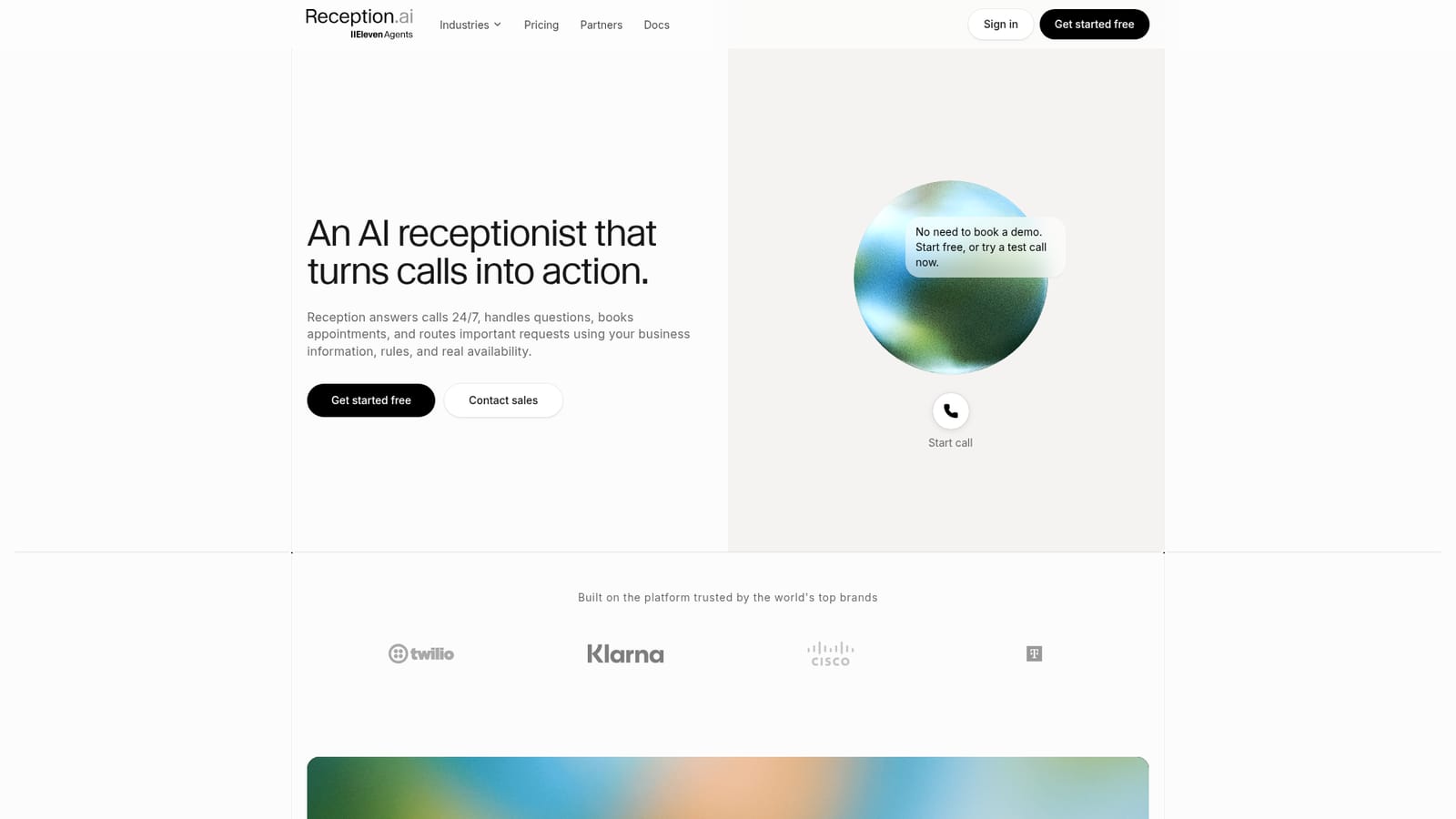Reception.ai — Test with a call