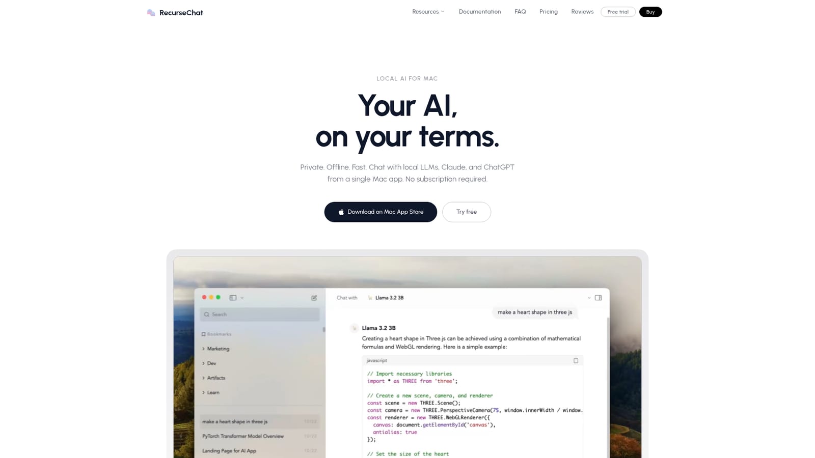 RecurseChat — Install RecurseChat from the Mac App Store