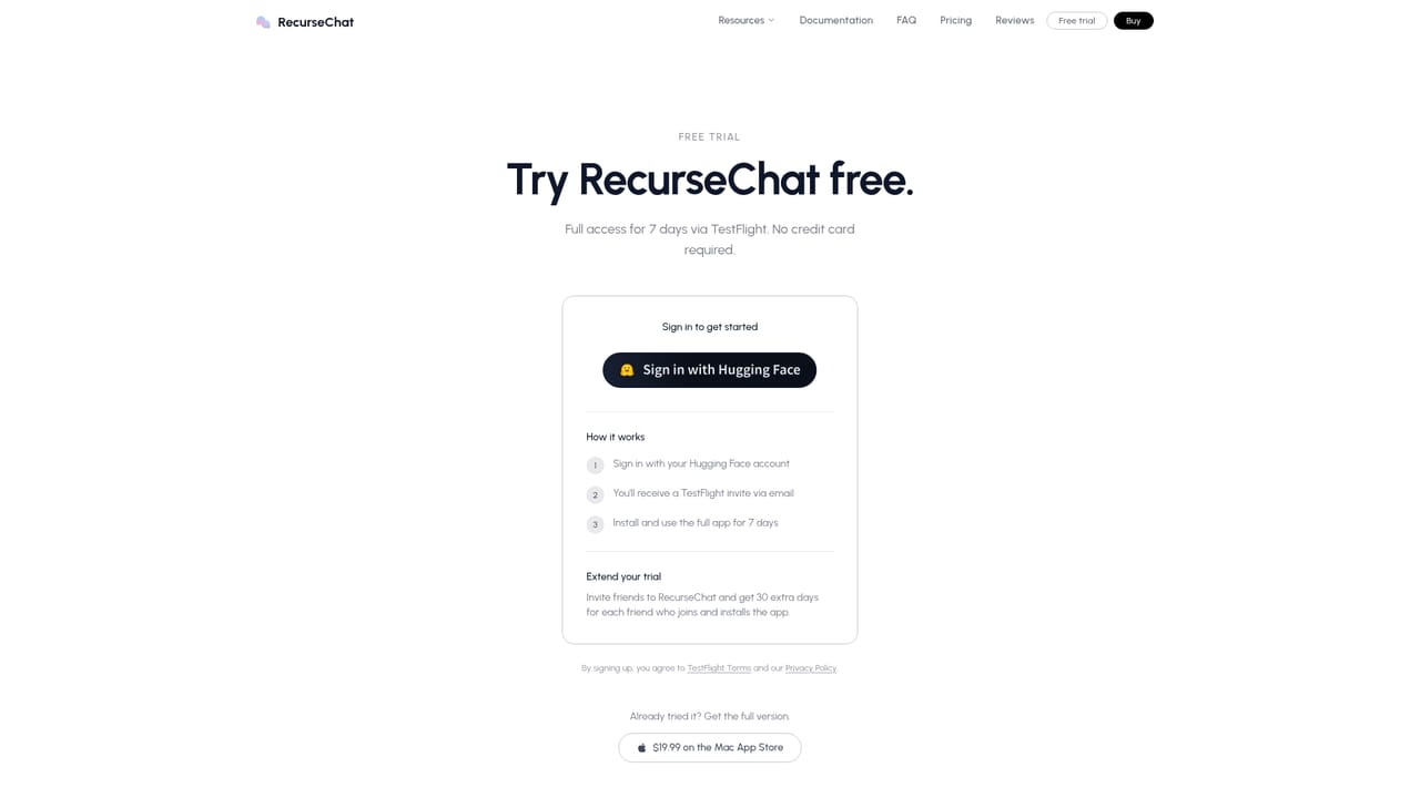 RecurseChat — Try it before buying