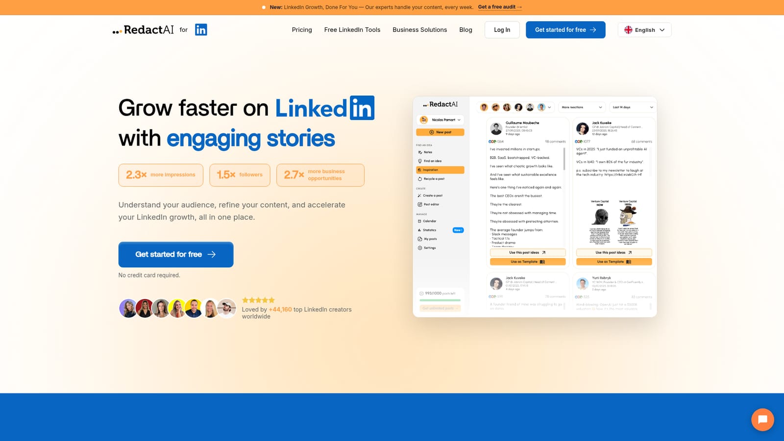 RedactAI — Create your account and connect your profile