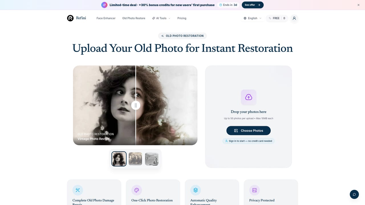 Refini — Try restoration for old prints