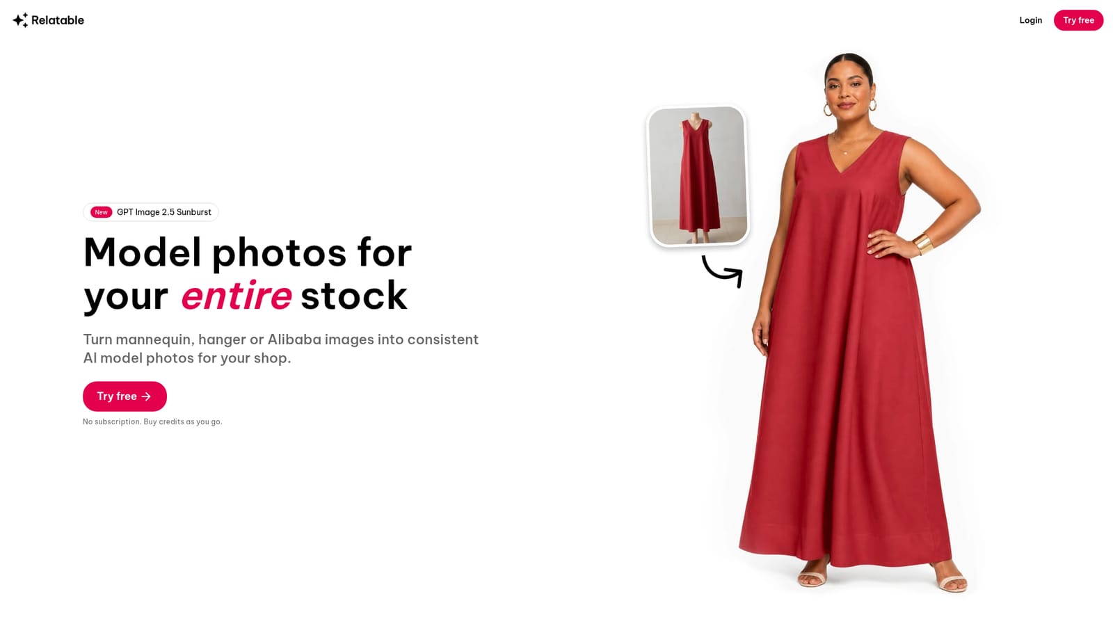 Relatable – AI Fashion Model Photos — Buy credits and add videos