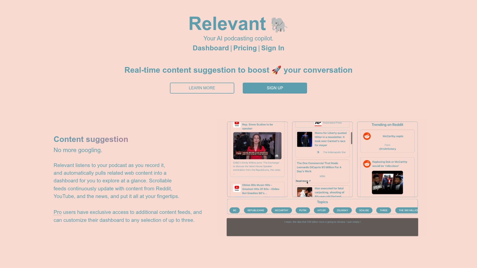 Relevant App — Create an account