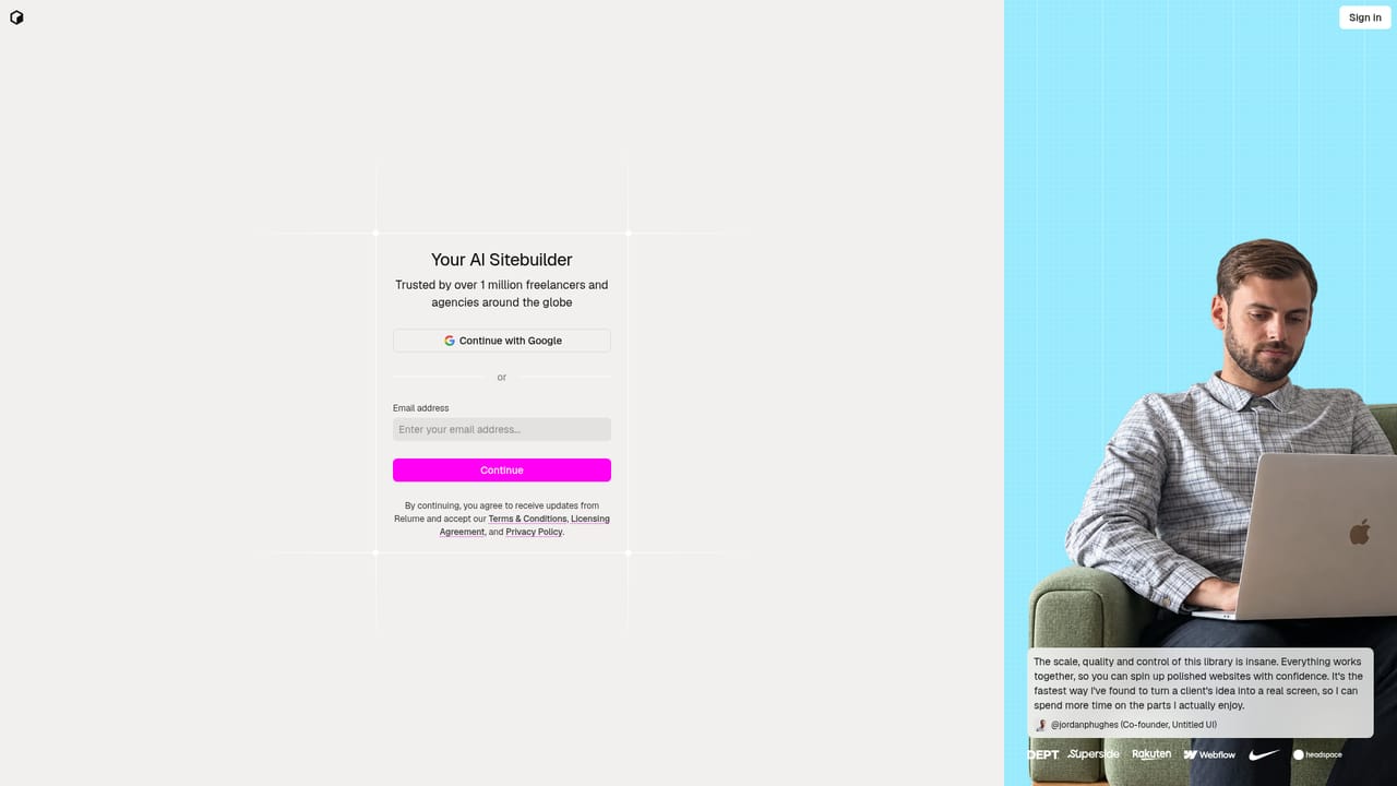 Relume — Create a free account