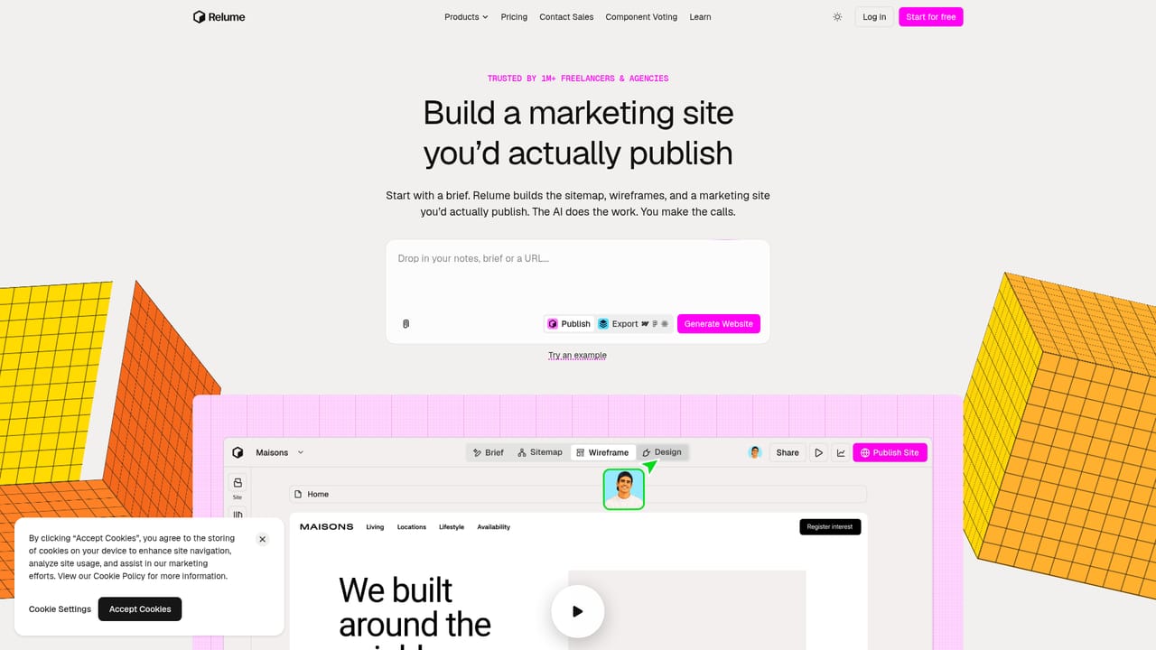 Relume — Assemble pages in the builder