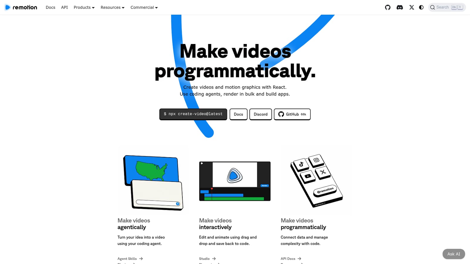 Remotion — Scaffold a project with create-video