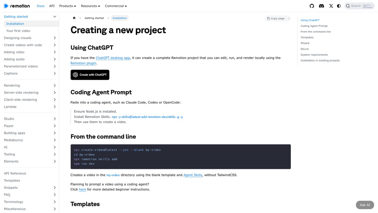 Remotion — Learn the composition model in the docs