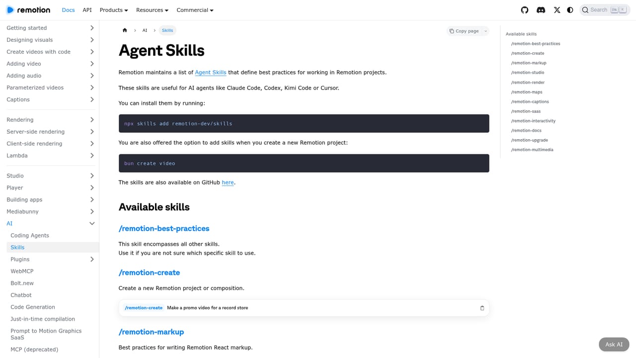 Remotion — Let a coding agent build the first video