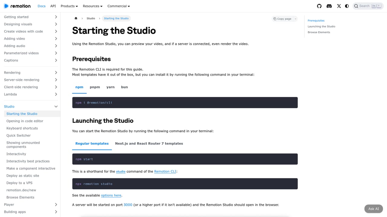 Remotion — Edit interactively in Remotion Studio