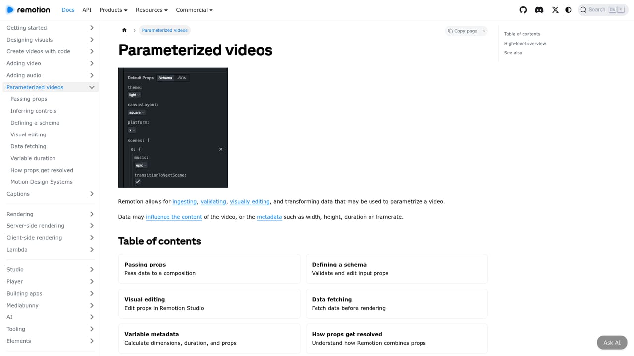 Remotion — Parameterize and batch render