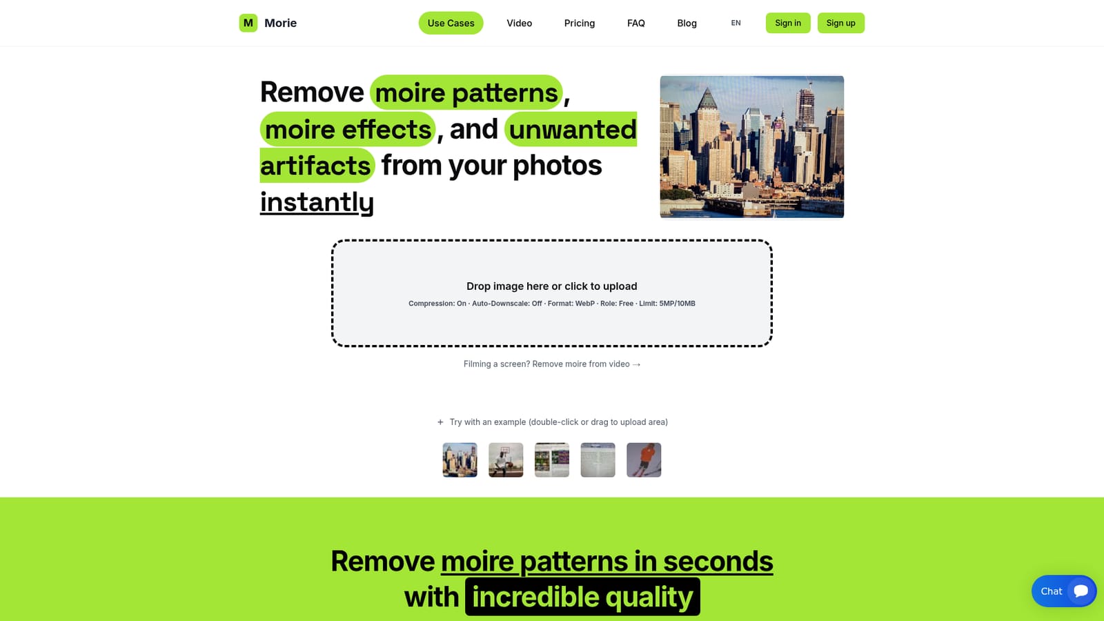 RemoveMoire.com — Open the upload tool