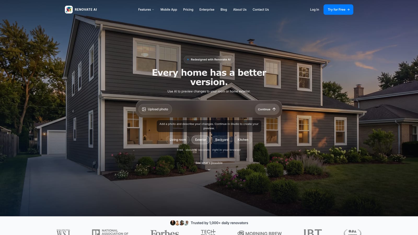 Renovate AI — Upload a photo of the space
