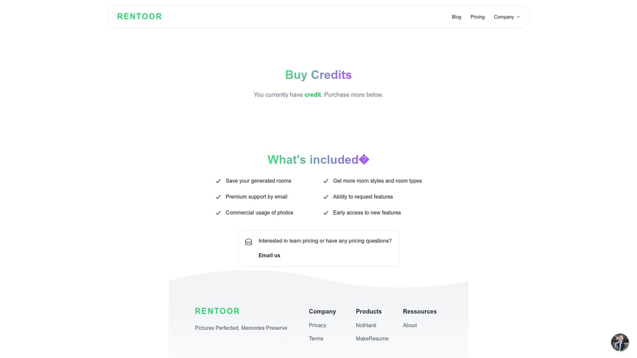 Rentoor — Upgrade if you need more volume