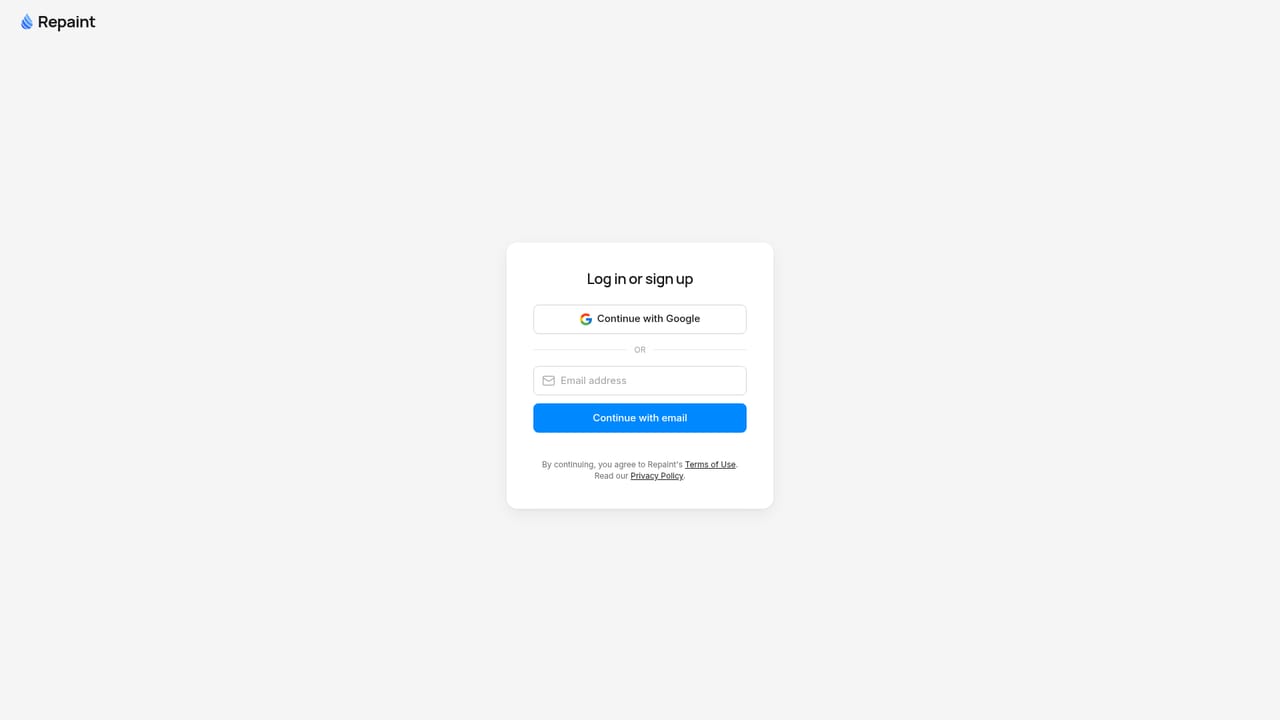 Repaint — Create an account