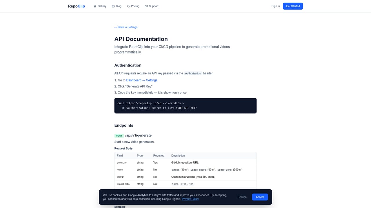 RepoClip — Automate with the API or GitHub Action