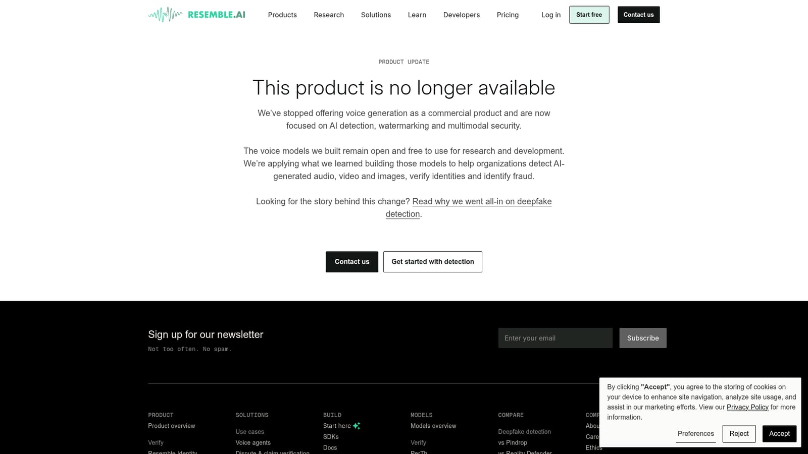 Resemble AI — Read the product notice before anything else