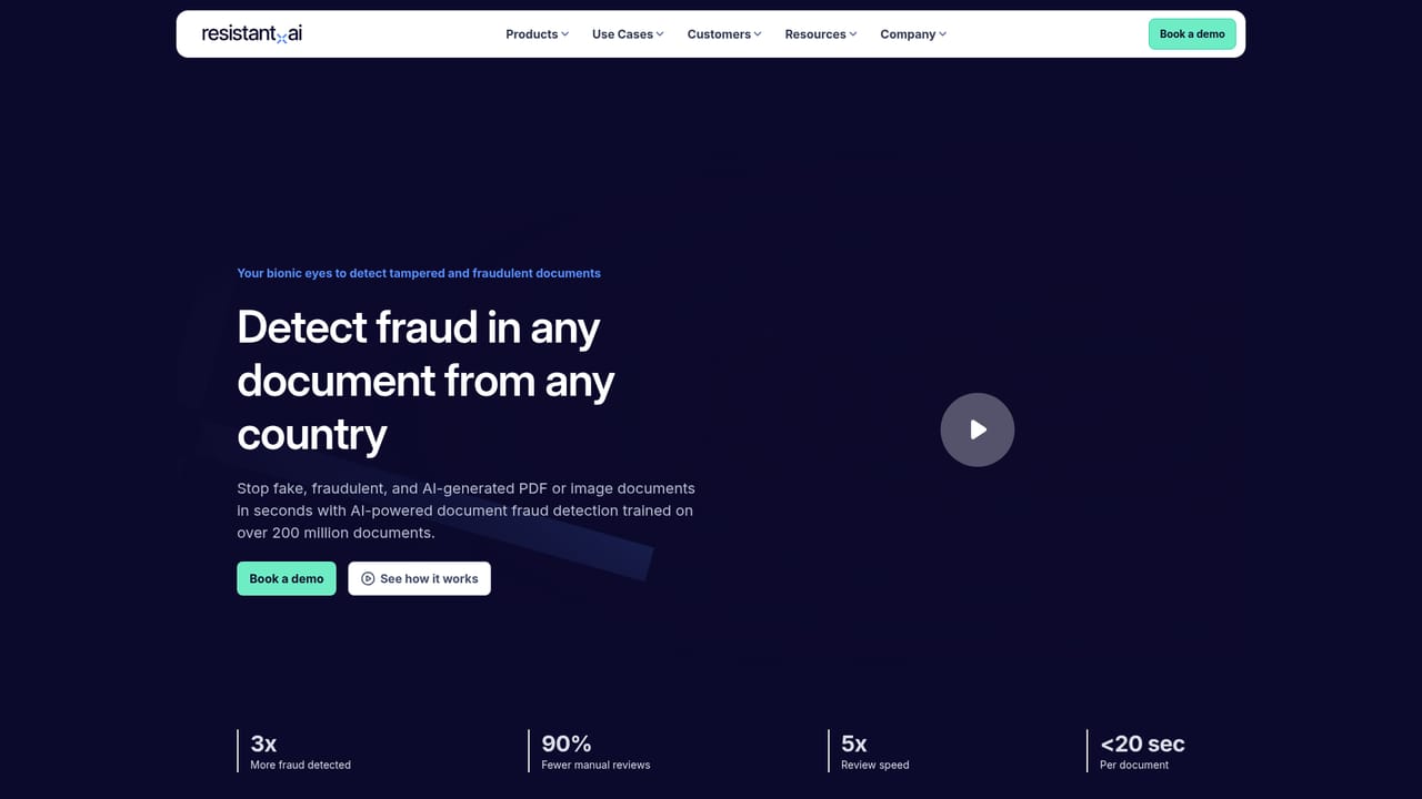 Resistant AI — Walk through the document fraud workflow