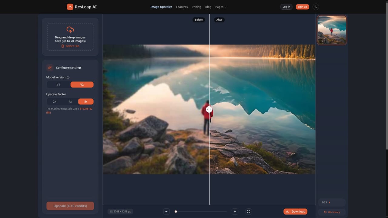 ResLeap — Upload your image