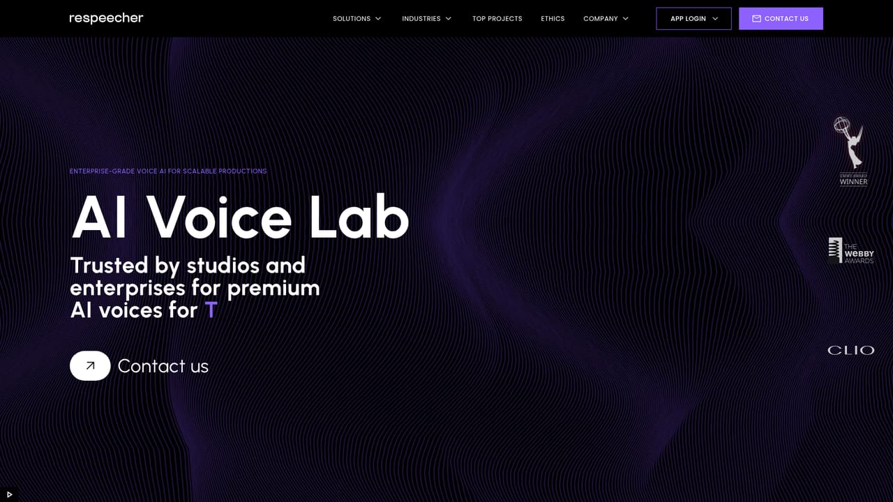 Respeecher — Open the AI Voice Lab route for managed synthesis