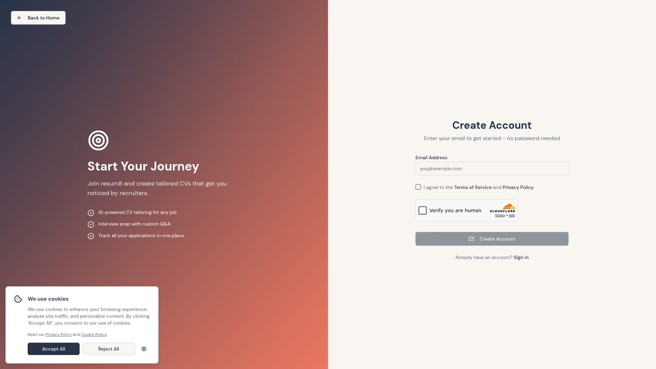 Resum8 — Create your free account