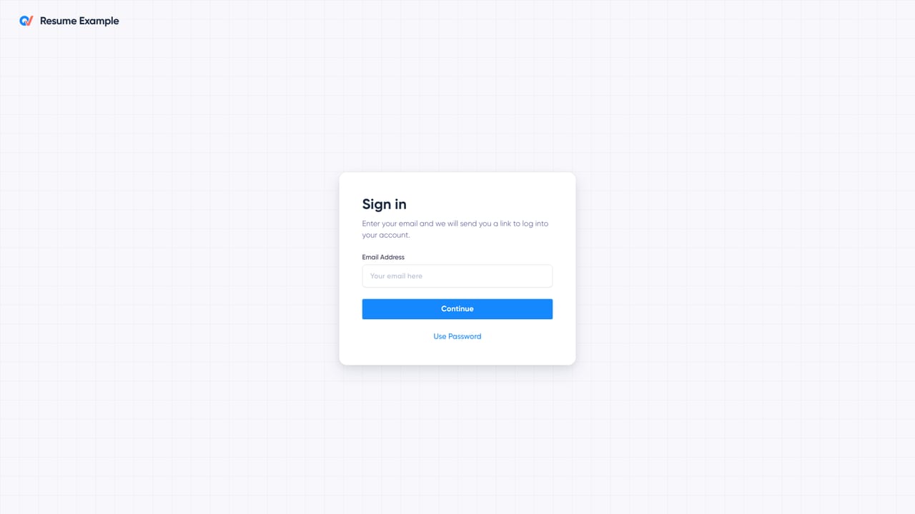 Resume-Example — Create an account