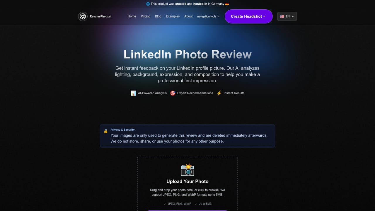 Resume Photo — Test the result at profile scale