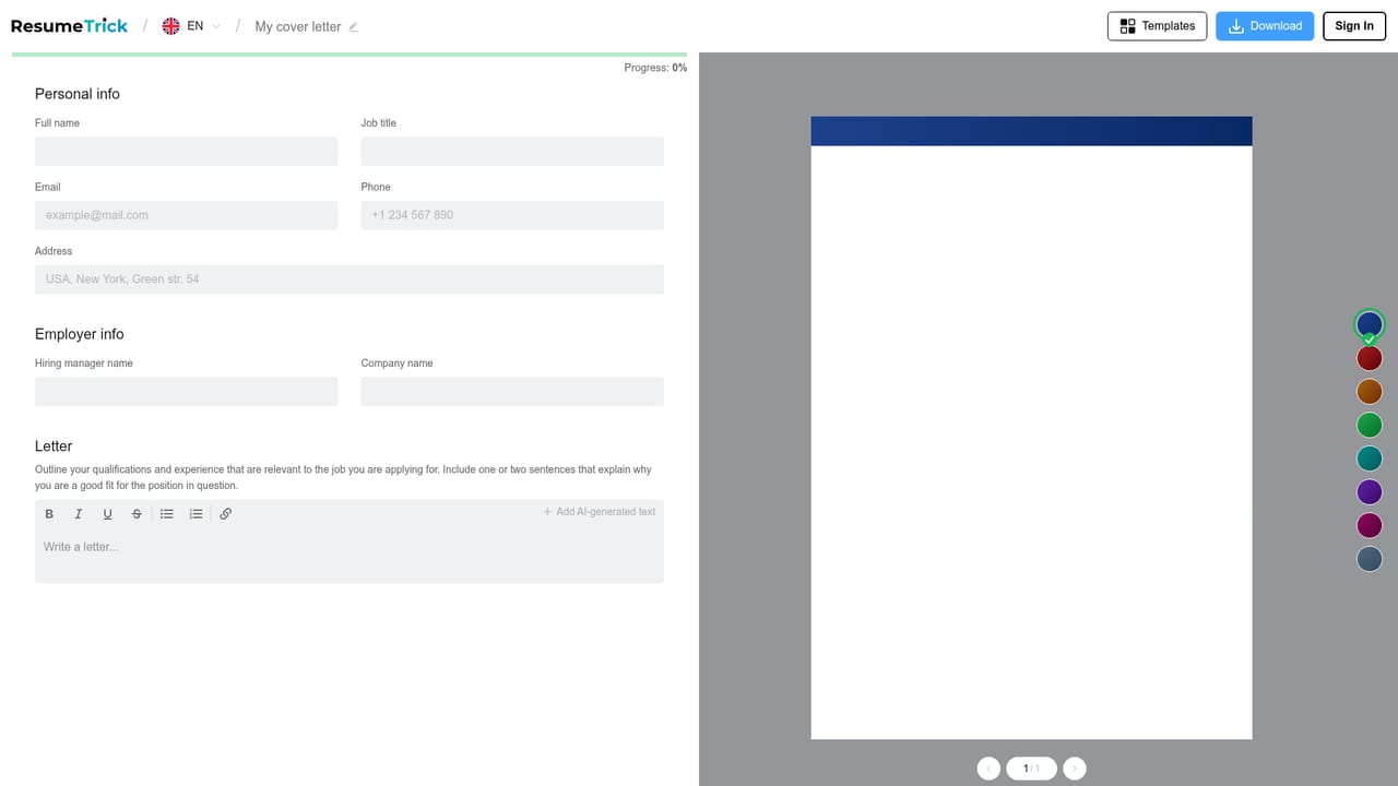 Resume Trick — Build the cover letter