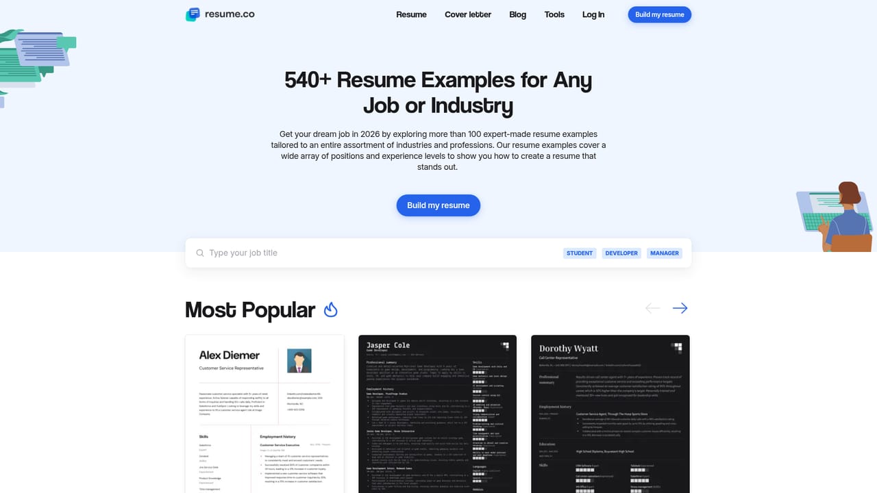Resume.co — Check the structure against examples